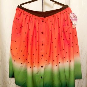 Retro 1950's pinup Watermelon skirt pattern.